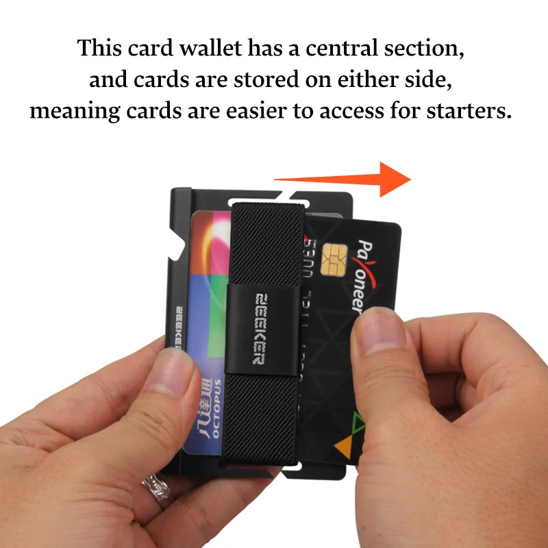 RFID Блокировка держатель кредитной карты минималистичный мужской короткий кошелек модный передний карман бумажник металлический корпус для карт держатель карты