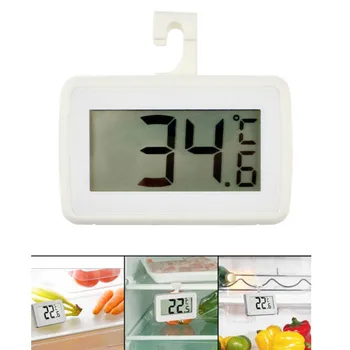 

LCD Digital Screen Fridge Precision Thermometer Kitchen Cooking Food Meat Waterproof Hanging Hook Magnet Adjustable Stand