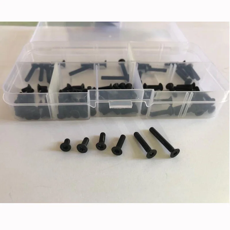 100 шт Torx плоские винтики болты крепежные винты (M3) Черные 6 20 мм Длина наборы
