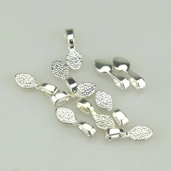 

10pcs Clips Pendant Bail Oval Findings Women Handmade Cabochon Small Tag DIY Jewelry Clasps 16mm Silver Plated Glue On