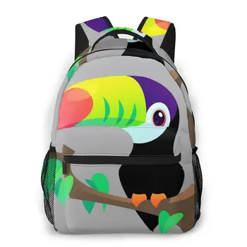 

Backpack Casual Travel Bag Toucan Vector School Bag Fashion Shoulder Bag For Teenage Girl Bagpack