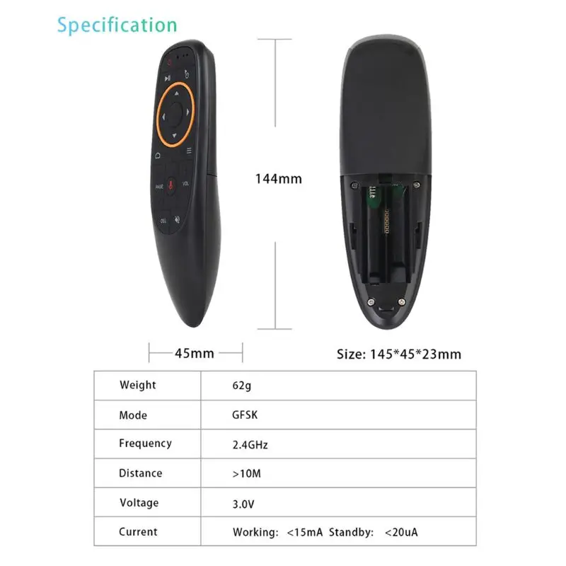 G10 2,4 GVoice пульт дистанционного управления воздушная мышь ИК функция обучения 6 осевой гироскоп Google голосовой помощник для Android Box tv ноутбука, ПК