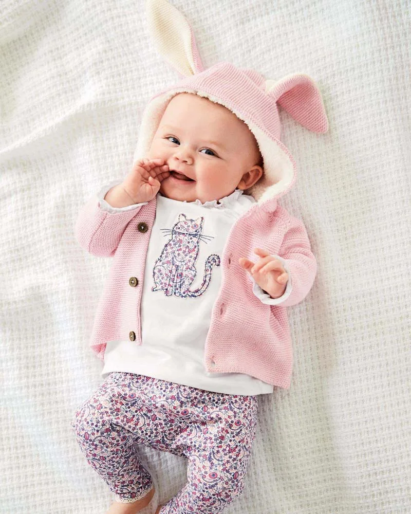 Одежда для новорожденных девочек вязаный свитер с капюшоном для маленьких мальчиков пальто с заячьими ушками верхняя одежда для детей от 0 до 24 месяцев