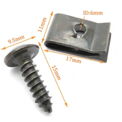 clown 30set/lot Motorcycle Car Scooter ATV Moped Ebike Plastic Cover Metal Retainer Self-tapping Screw and Clips M4 M5