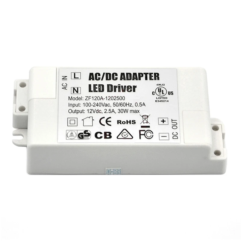30W светодиодный трансформатор 240 V-DC 12V питания для G4 MR11 MR16 Светодиодная лента