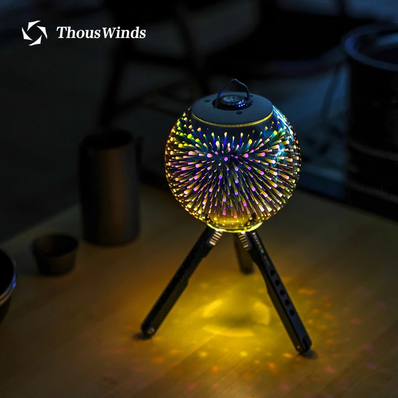 Thous Winds Goal Zero LED Lamp 3D Firework Lantern Outdoor Camping Lighting Shadow Glass Lampshade