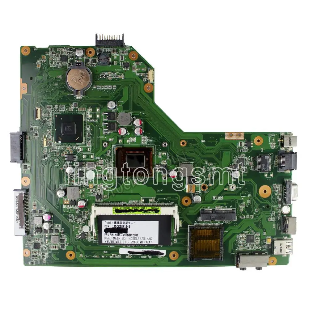  K54C Motherboard I3 CPU 4GB RAM For ASUS K54 K54C X54C Laptop motherboard K54C Mainboard K54C Mothe
