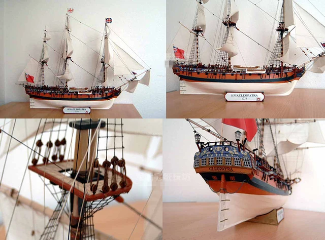 1:96 Scale UK Royal Navy HMS Cleopatra Shipyard DIY Handcraft Paper Model Kit Handmade Toy Puzzles 4