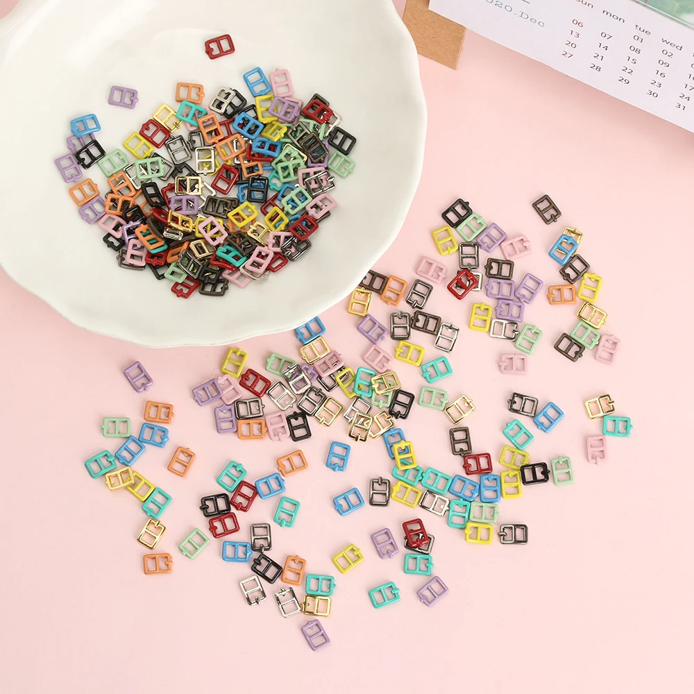 20Pcs Mini Tri-glide Metal Buckles 2.5mm For 1/6 Doll DIY Doll Clothes Buttons Shoes Bags Accessories