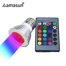 85-265V E27 GU10 GU5.3 MR16 12V RGB светодиодный лампы 3W сменный прожектор с разноцветными огнями цветная(RGB) Светодиодная лампа с ИК пульт дистанционного управления для домашнего декора