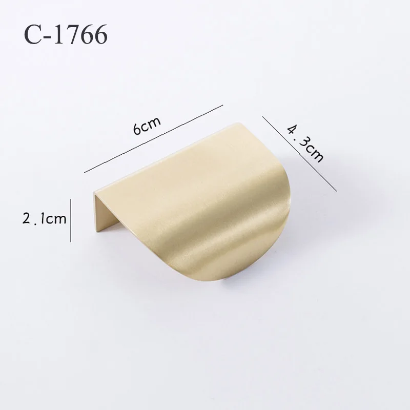 C-1766 Невидимая ручка/латунная дверная ручка европейские ручки для антикварной мебели выдвижной ящик для кухонного шкафа золотые ручки и ручки - Цвет: C-1766