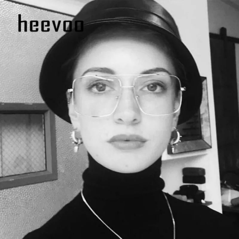 

Retro Men Oversized Square Sunglasses Brand Designer Classic Clear Sun Glasses For Women Luxury Eyewear Vintage Oculos De Sol