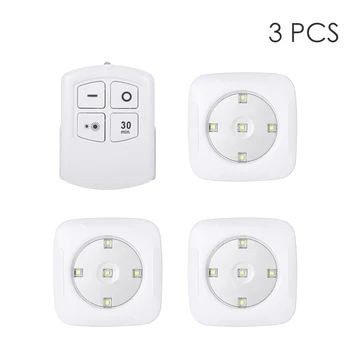 

3Pcs LED Night Light Remote Controller Touch Sensor Night Lamp Brightness Adjustable Timing Cabinet Lighting Wall Stairs