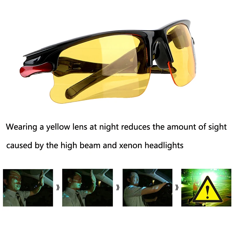 New 2 Pack Polarized Car Night Vision Goggles Sunglasses Night Driver Driving Goggles Unisex UV400 Glasses Auto Parts