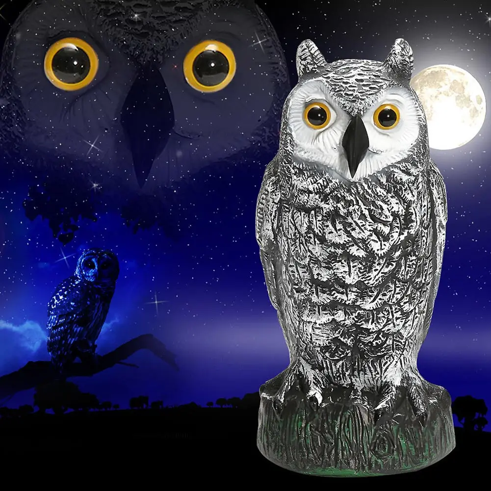 

Fake Owl Decoy Hunting Deterrent Bird Cat Crow Scarer Repeller for Garden DNJ998