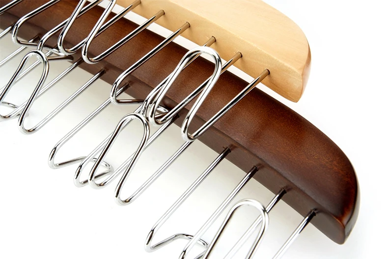 2PCS Multifunction Wood Belt Organizer Tie Scarf Rack Hanger Metal Hook Wardrobe Closet Organizer Storage Organizer Armadio