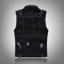 Большой размер, корейский стиль, черный и белый с рисунком, джинсовый жилет, мужской популярный бренд, жилет без рукавов для молодых мужчин, мужская одежда
