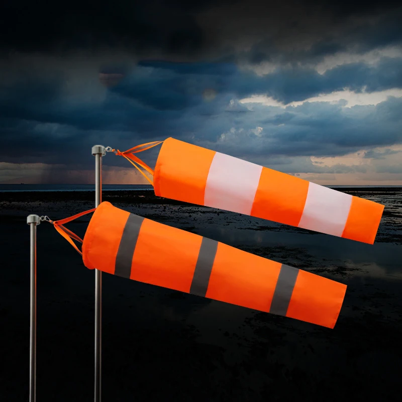 Windsack 1 Meter Rot/Weiß - Nylon Windrichtungsanzeiger Für Outdoor