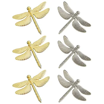 

6 PCS Dragonfly Napkin Ring DIY Hotel Wedding Banquet Table Display Metal Napkin Buckle Christmas Decoration