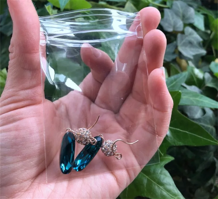 100pcs Resealable PP Super Clear Plastic Zip Lock Bags Antioxidant Jewelry Bracelet Headdress Fruits Eco-Friendly Gifts Pouches 5