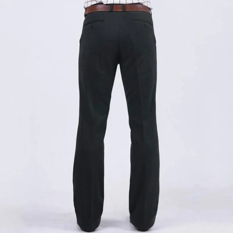 Мужской костюм брюки микро-эластичные FIared брюки мужские осенние и зимние толстые деловые повседневные шерстяные прямые широкие брюки