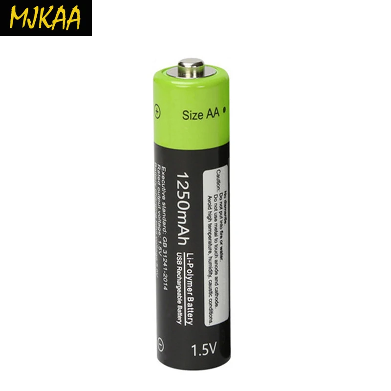 Znter 2 шт./компл. AA Перезаряжаемые Батарея 1,5 V 2A 1250 мАч зарядка через usb литиевая батарея с Micro usb кабель