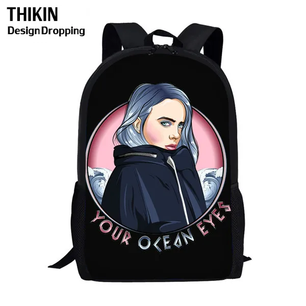 THIKIN Новые 3 шт./набор Billie Eilish школьные сумки для подростков мальчиков и девочек хип-хоп детский школьный рюкзак Rapper Женская Повседневная сумка - Цвет: as picture