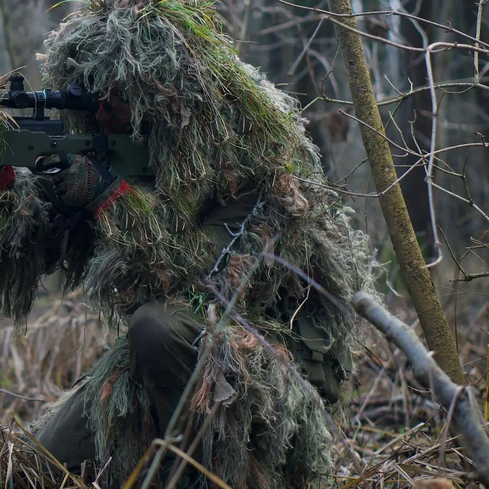 Outdoor Ghillie Suit Camouflage Hunting Clothes Jungle CS