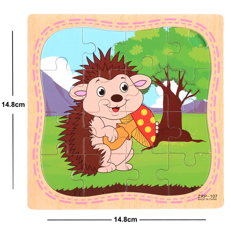 New Sale 38 Style Cartoon Wooden Puzzle Children Animal/ Vehicle Jigsaw Toy 3-6 Year Baby Early Educational Toys for Kids Game 39