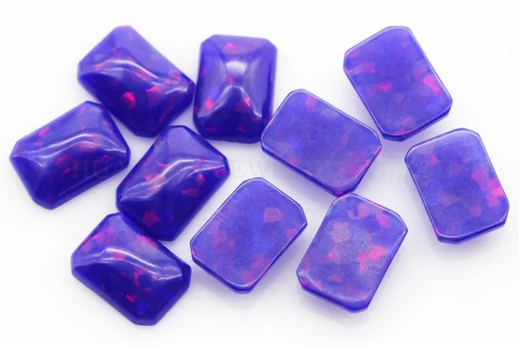 FI06 Opal Loose Stones Rectangle Shape Base Cabochon Created Opal Beads Semi-Precious Stones For Jewelry Making 3x5mm-10x14mm