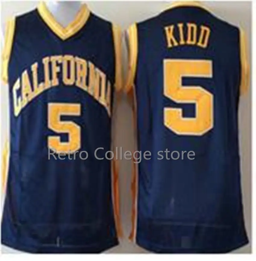 

high quality #5 Jason Kidd California Golden Bears College University Retro throwback Basketball Jersey Embroidery Stitched