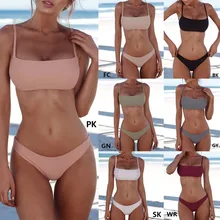 2021 New Sexy Push Up Unpadded Brazilian Bikini Set Women Vintage Swimwear Swimsuit Beach Suit Bathing Suits