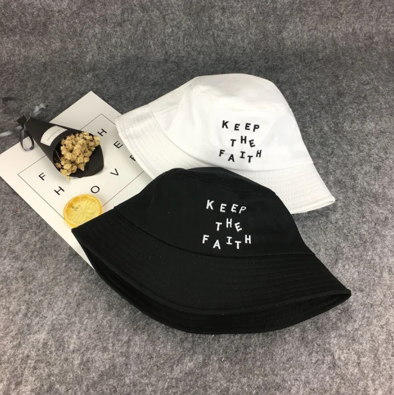 GOUTER модная черно белая шляпа с вышитыми буквами Keep The Faith дизайнерские рыболовные