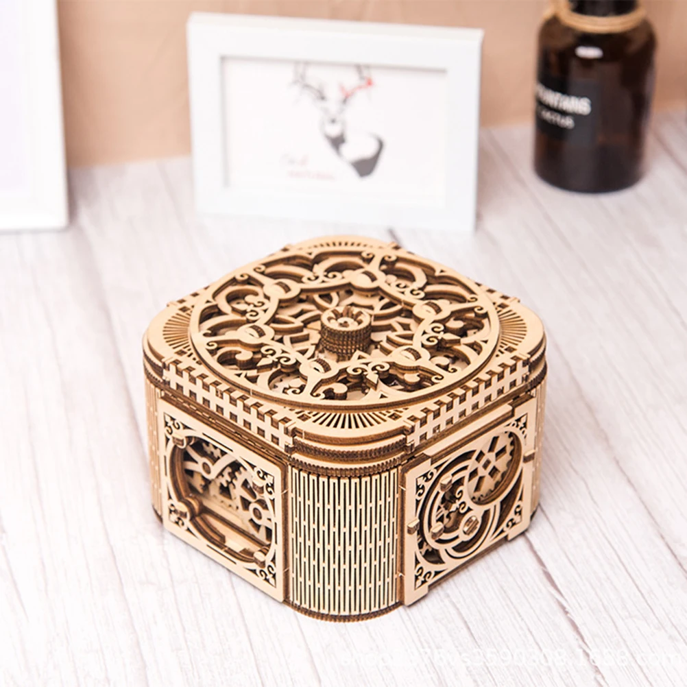 DIY 3D деревянная головоломка коробка для хранения ювелирных изделий креативная механическая модель День Святого Валентина подарок на день рождения для взрослых детей
