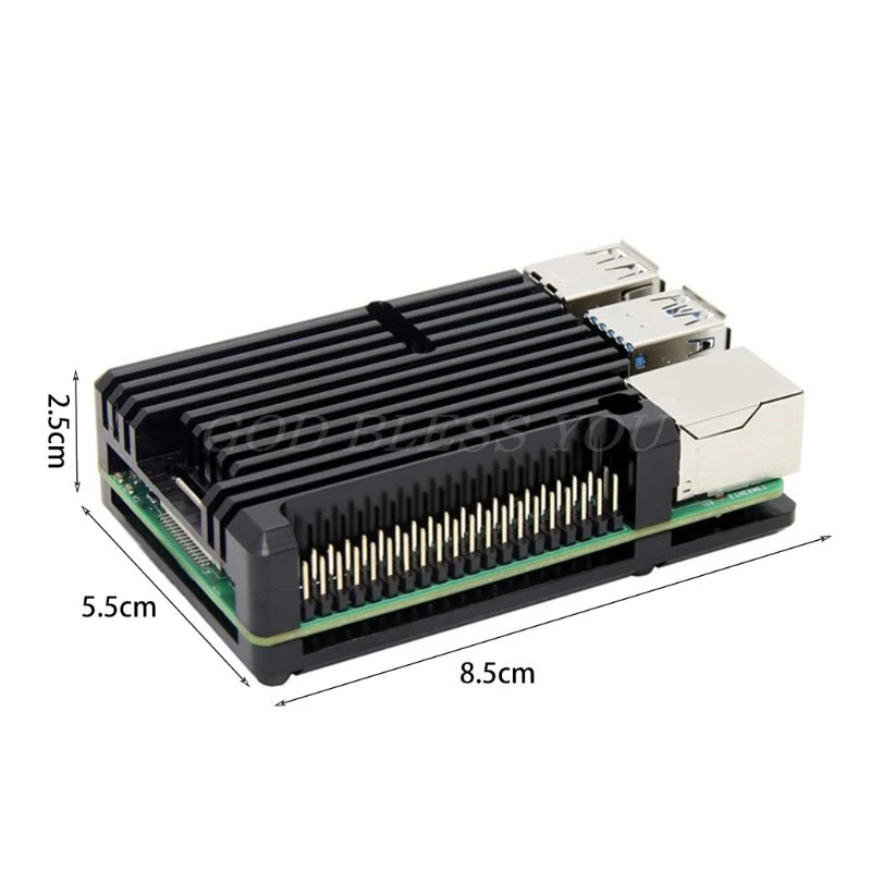 Алюминий сплав Корпус чехол металлический корпус черного ящика излучающая пластина теплоотводящий кулер для Raspberry Pi 4 модели B