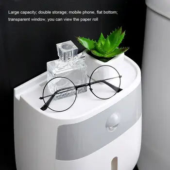 

Toilet Paper Holder Rack Wall Mount Toilet Paper Tray Waterproof Tissue Box Roll Paper Tube Bathroom Storage Box Organizer
