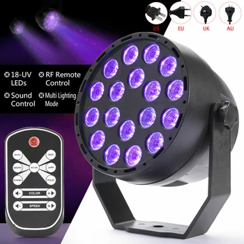 

18 LED Clubs UV Stage PAR Light Party Wash Light Projector Light with Remote Spotlight DJ Projector Wash Lighting Wedding Show