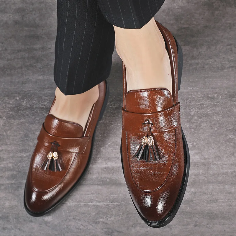 

Summer New Style British Style Tassels Pointed-Toe Formal Wear MEN'S Leather Shoes Korean-style Breathable Foot Covering Busines