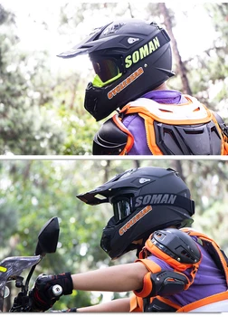 

Motorcycle Helmet Glasses Soman SM16 Motorcycle Helmet Lens Helmet casco capacete Moto Goggles+5pcs Films+Extra Clear Lens