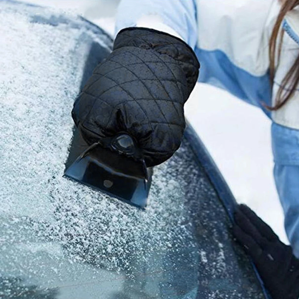 Car Windscreen Snow Scraper+warm Glove Auto Windshield Ice Remover