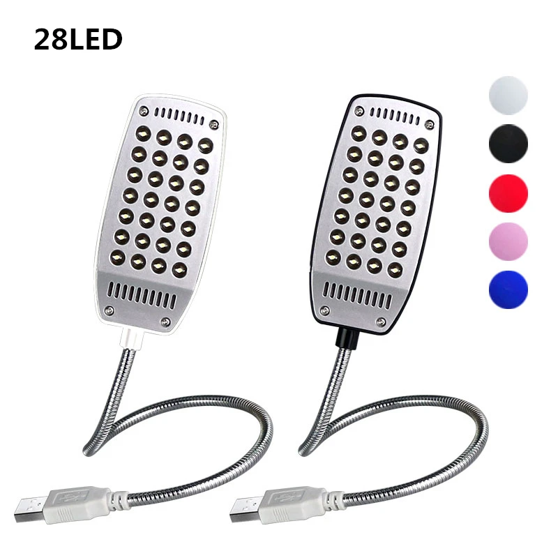 28LED Книги книга огней для чтения настольная лампа светодиодный ночной Светильник USB 5V Защита глаз стол светильник ing для ПК Тетрадь Мощность банка для работы и учебы - Испускаемый цвет: 28LED