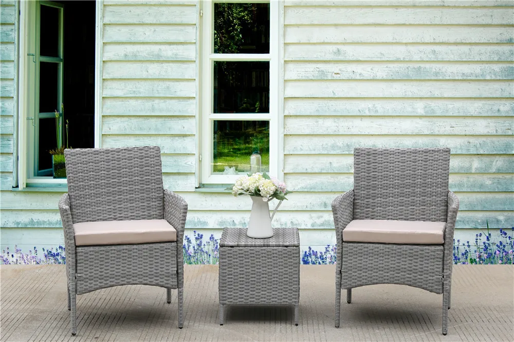 

Patio Garden Furniture Sets 3 Pieces Conversation Set Rattan Patio Furniture For Home Poolside Sets