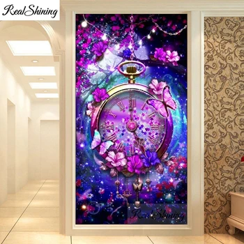 

2020 round Diamond Painting Forest,butterfly, pocket watch Full square Rhinestone of Picture Diamond mosaic Valentine's Day F629