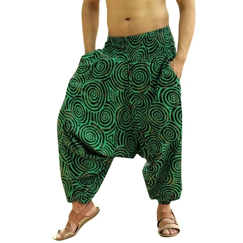 Men Pants Baggy Hiphop Men Sweatpants Wide Legs Ethnic Style Pants Casual Joggers Trousers Men Harem Pants Casual Fashion Pants