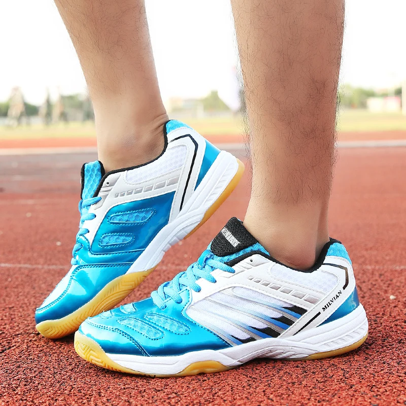 

Couple Hard Court Sneakers Men Breathable Anti-slippery Badminton Shoes Women Professional Athletics Sport Shoe Unisex Rubber Pu