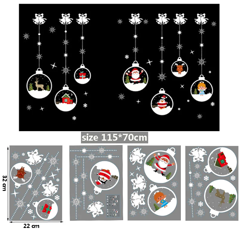 Рождественские наклейки на стену, Новогоднее украшение, наклейки на окна магазина, рождественские украшения для дома, Natal,, Новинка - Цвет: A