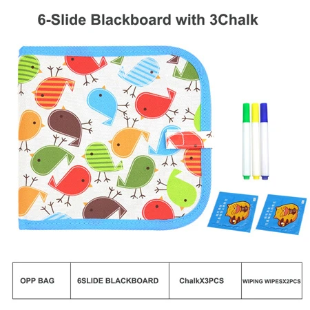 6 slide bird set Детские игрушки для рисования портативный мягкий мел доска рисованная книга волшебная ручка раскраска доска для рисования для детей подарок - Цвет: 6 slide bird set