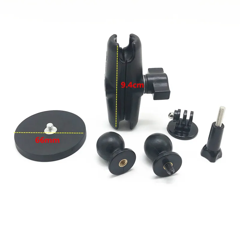 66mm 6in1 kit Магнитный магнитный автомобильный мотоцикл на присоске крепление 1 дюймов шаровое соединение для sony garmin gopro Экшн-камера camcoers osmo смартфон - Цвет: 66mm 6in1 kit