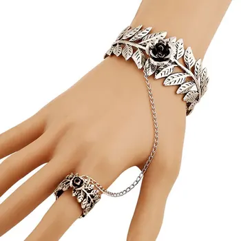

Mayjim European and American fashion retro simple rose leaves opening chain body bracelet