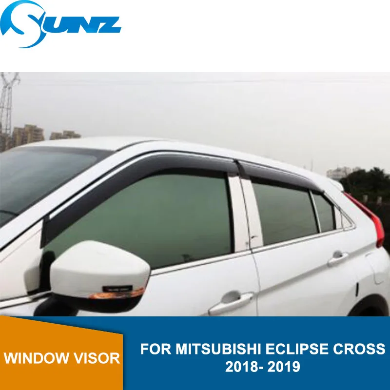 

Smoke Window Wind Deflector Visor Rain Sun Guard Vent For Mitsubishi Eclipse Cross 2018 2019 Side window deflectors SUNZ